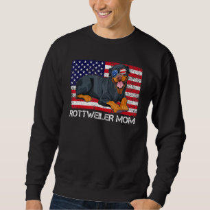 Sudadera Gafas de sol Rottweiler Mamá Bandera Estadounidens