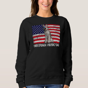 Sudadera Gafas de sol Siberian Husky Dad Flag American Usa