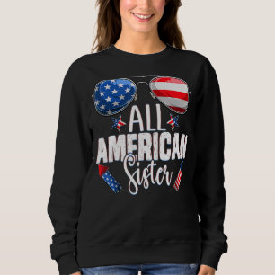 Sudadera Gafas De Sol Toda La Hermana Americana 4 De Julio 