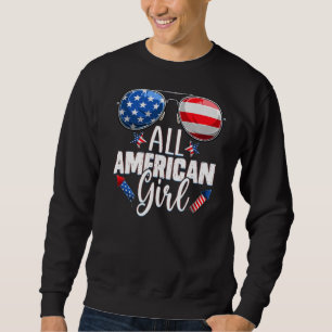 Sudadera Gafas De Sol Todo Chica Americano 4 De Julio Hija
