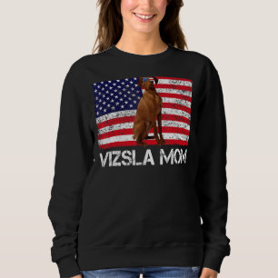 Sudadera Gafas de sol Vizsla Mamá Bandera Estadounidense Pe