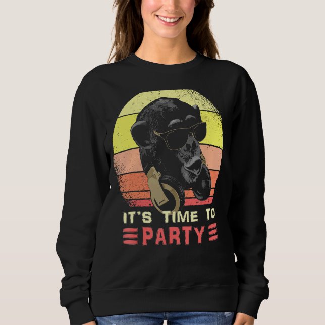 Sudadera Gafas De Sol Y Auriculares De Fiesta De Monos De M (Anverso)