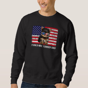Sudadera Gafas de sol Yorkshire Terrier Dad Flag Estados Un