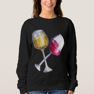 Sudadera Gafas De Vino Rojo Y Blanco