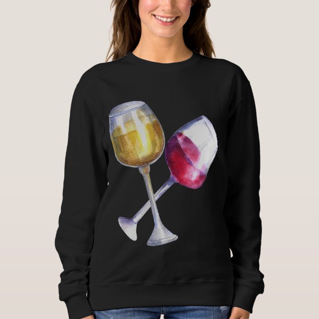 Sudadera Gafas De Vino Rojo Y Blanco (Anverso)