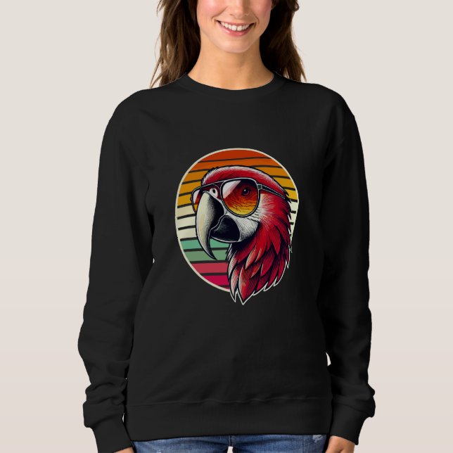 Sudadera Gafas Retro Sunset Sunset Macaw Parrot Parrots (Anverso)