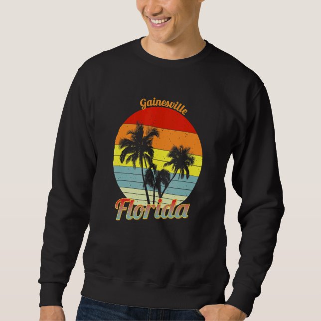Sudadera Gainesville Florida Retro Tropical Palm Trees Vaca (Anverso)
