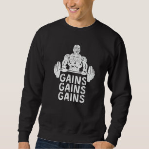 Sudadera Gains Gym Rat Gym Bro Bodybuilding