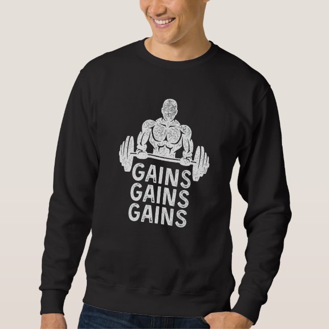 Sudadera Gains Gym Rat Gym Bro Bodybuilding (Anverso)