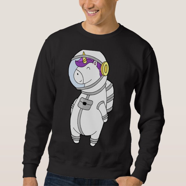 Sudadera Gala del sistema solar astronauta de unicornio del (Anverso)