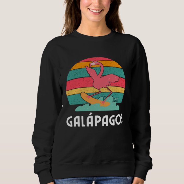 Sudadera Galapagos Souvenir Flamingo Surfing (Anverso)