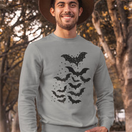 Sudadera Galaxia de Halloween Volando murciélagos y estrell