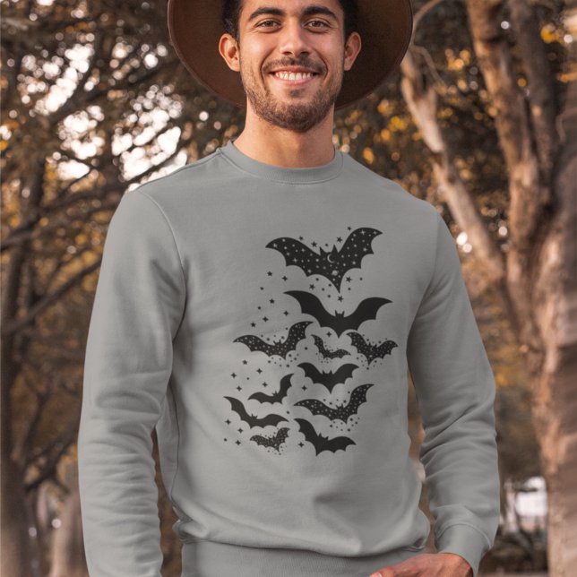 Sudadera Galaxia de Halloween Volando murciélagos y estrell (Subido por el creador)