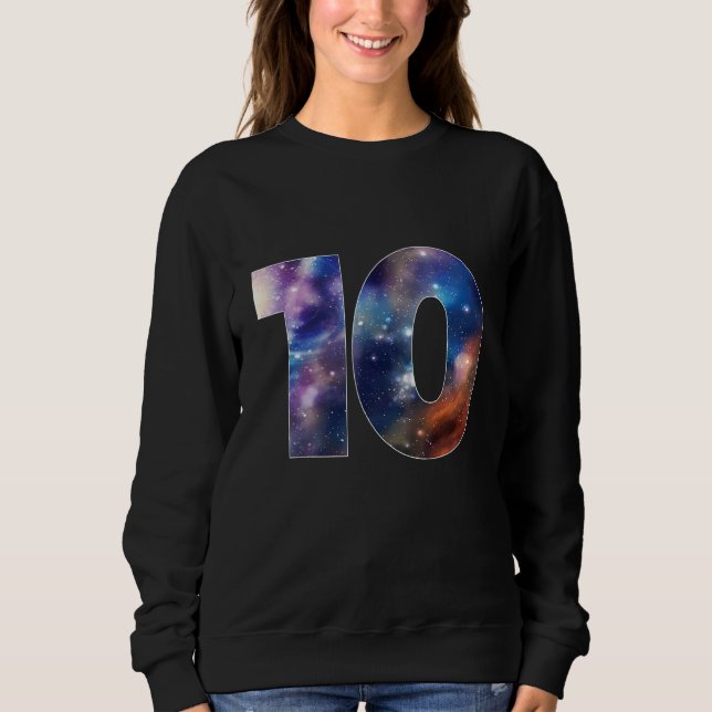 Sudadera Galaxy 10 años Espacio de cumpleaños temática Astr (Anverso)