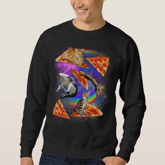 Sudadera Galaxy Cat In Space Cat Riding Pizza 1 (Anverso)