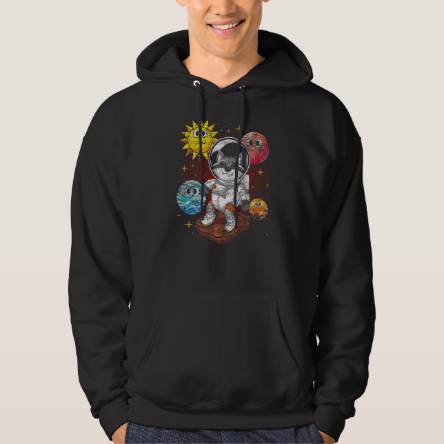 Sudadera Galaxy Forest Animal Cute Planetas Astronautas Rac (Anverso)