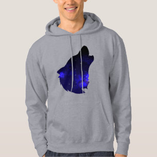 Sudadera Galaxy Howling Wolf Silhouette Night Sky con Star