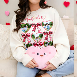 Sudadera Galentine Heart Photo Bow Collage Cozy Friend