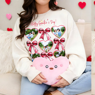 Sudadera Galentine Heart Photo Bow Collage Cozy Friend