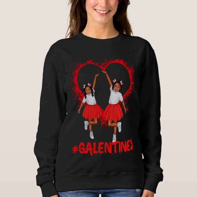 Sudadera Galentines Day Fun Cute Brown Skin Girls Best Girl (Anverso)