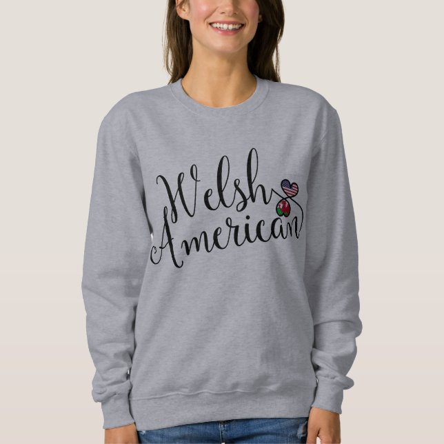 Sudadera Gales Americanos Entwintados Corazones Sweatshirt (Anverso)