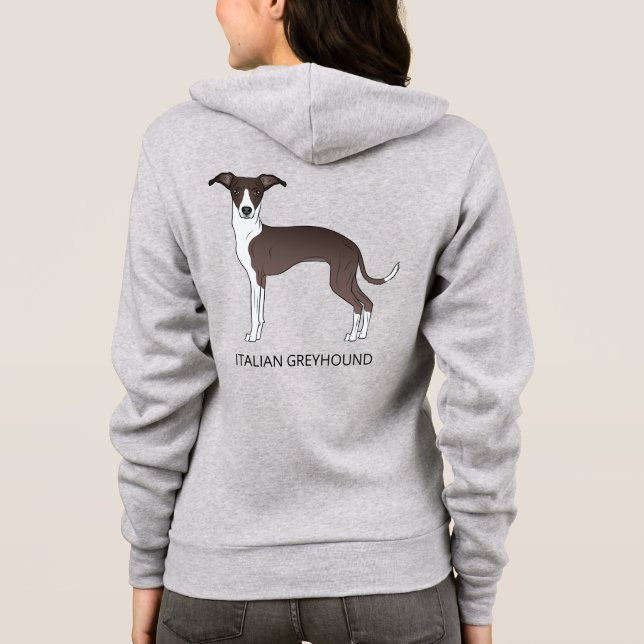 Sudadera Galgo Italiano Blanco y Sello con Texto Personaliz (Reverso)
