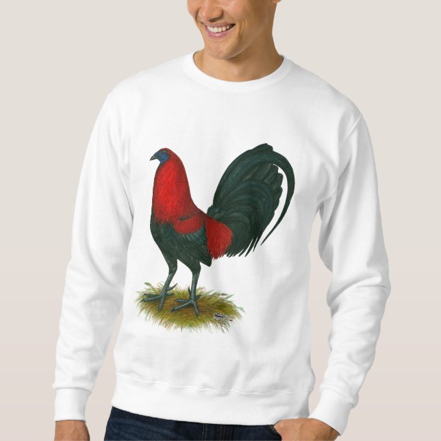 Sudadera Gallero Americano:  Pardo Rojo (Anverso)