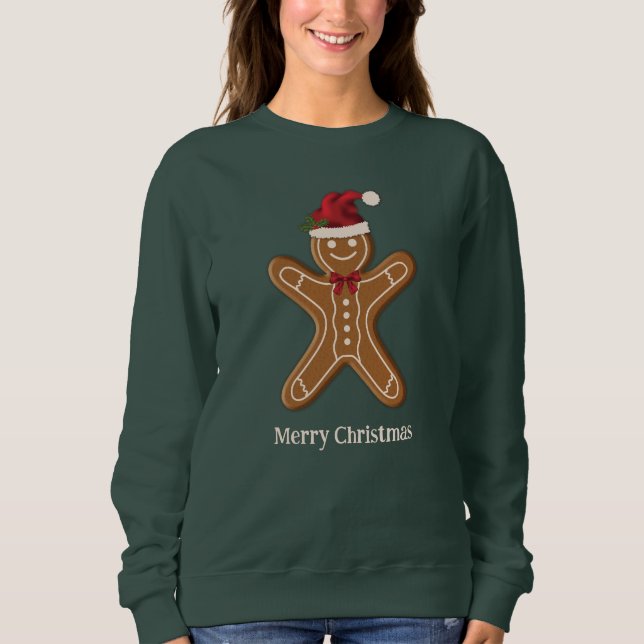 Sudadera Galleta De Jengibre Navideña Con Texto (Anverso)