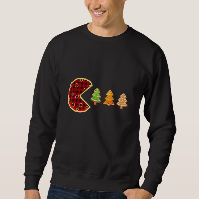 Sudadera Galletas Búfalo Comiendo Pan de Jengibre de Navida (Anverso)