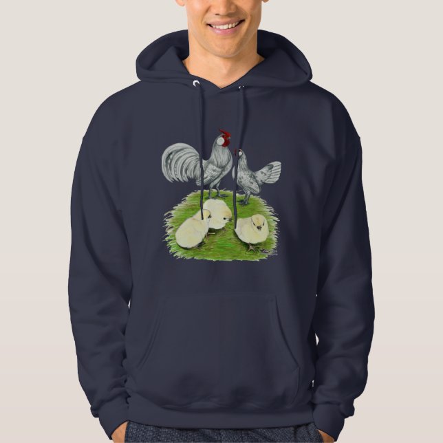 Sudadera Gallinas Rosecomb y pollitos (Anverso)