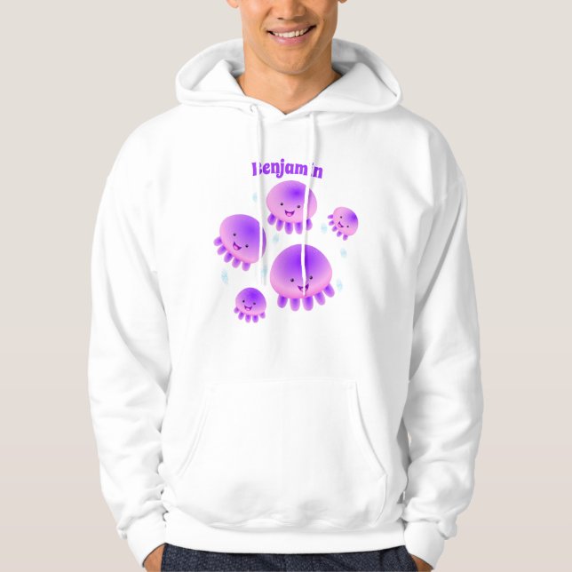 Sudadera Gallito rosa morado kawaii personalizado (Anverso)