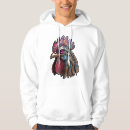 Sudadera Gallo Ciberpunk Arte Mecánico Irisado