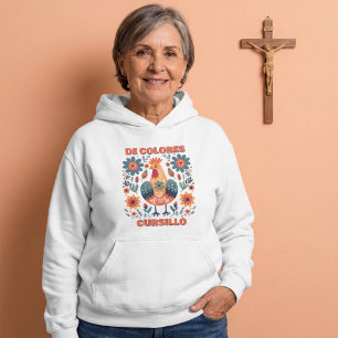 Sudadera Gallo Cursillo DeColores Arte Folclórico Floral Na