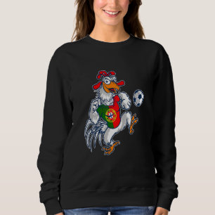 Sudadera Gallo Futbolista Fútbol Bandera de Portugal Niño