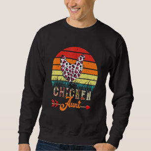 Sudadera Gallo Leopardo Flores Tía Pollo Retro Vintage