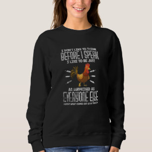 Sudadera Gallo Pollo No Me Gusta Pensar Antes De Hablar