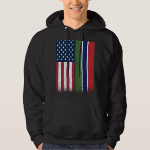 Sudadera Gambia: Banderas gambianas-norteamericanas orgullo
