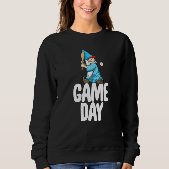 Sudadera Game Day Gnome  Baseball Game Celebration Women (Anverso)