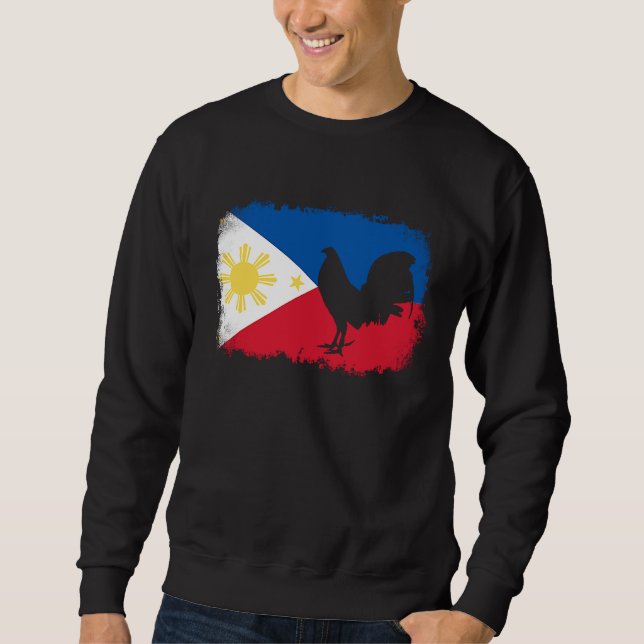Sudadera Game fowl vintage Filipino Philippines flag rooste (Anverso)