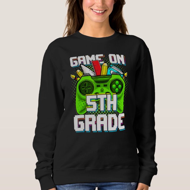 Sudadera Game On 5th Grade Video Game Boys Back To School F (Anverso)