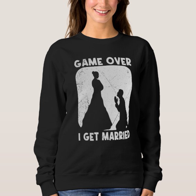 Sudadera Game over bride groom husband and wife wedding (Anverso)