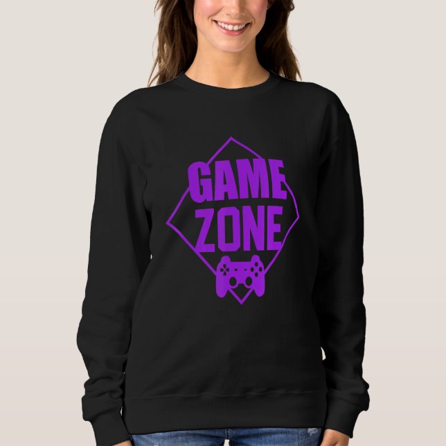 Sudadera Game Zone Controller Purple Video Game Gamer Shirt (Anverso)