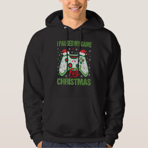 Sudadera Gamer de Navidad Pausé mi juego por galletas Feo C