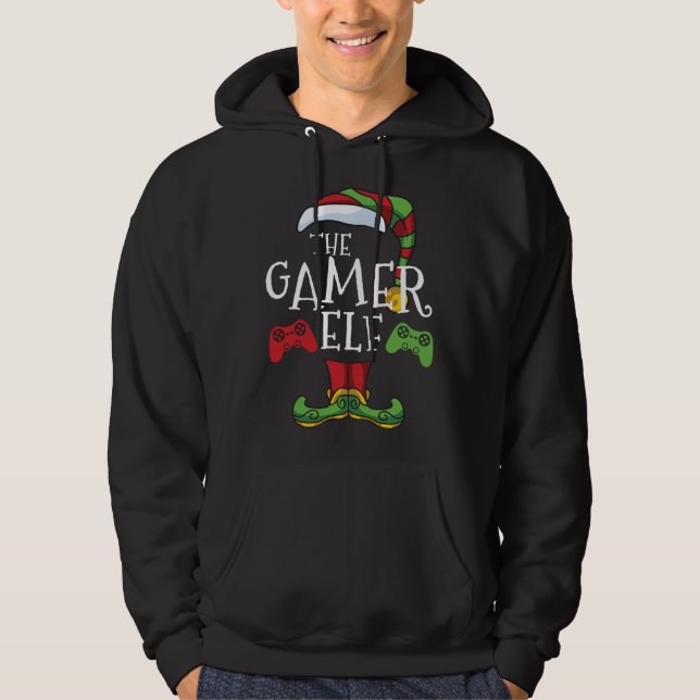 Sudadera Gamer Elf Familia Coincide con Navidades Divertido (Anverso)