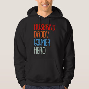Sudadera Gamer Fathers Day Gaming Husband Daddy Hero Papa D
