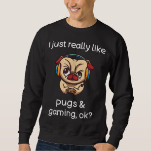 Sudadera Gamer Funny Pug Lover Videojuegos Perro Pug Gaming