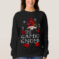 Gamer Gnome Red Plaid Matando Navidades de familia
