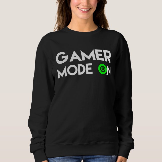 Sudadera Gamer Mode on Clothes heartbeat play video Games c (Anverso)