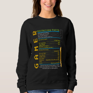 Sudadera Gamer Nutrition Facts Funny Gaming Gamer