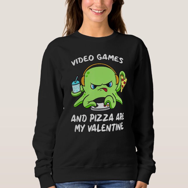 Sudadera Gamer Octopus Gaming Pizza Divertidos Videojuegos  (Anverso)